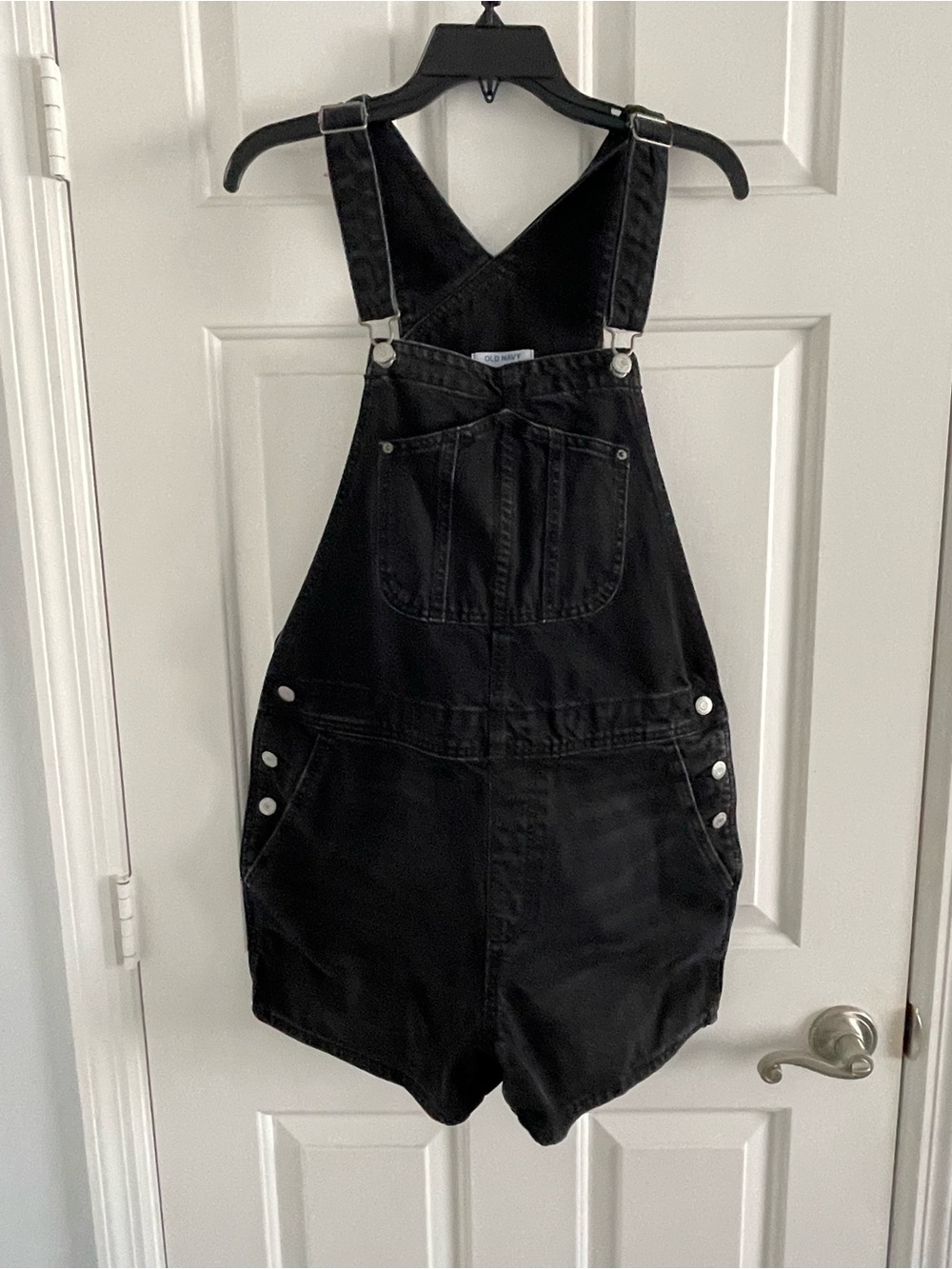 Old Navy Black Denim Shortalls- never worn
